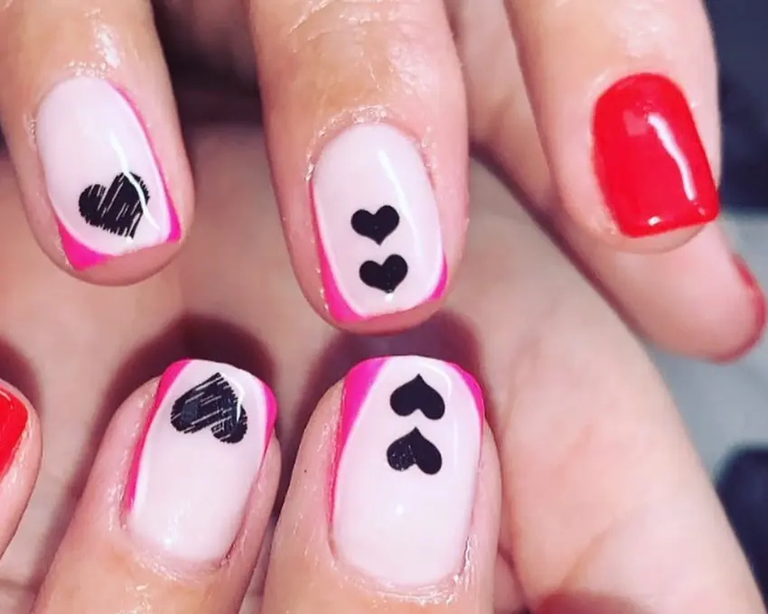 Red and pink set with hearts