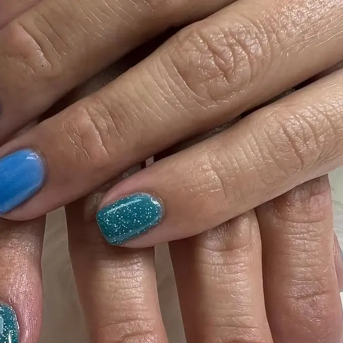 Blue set with glitter accents